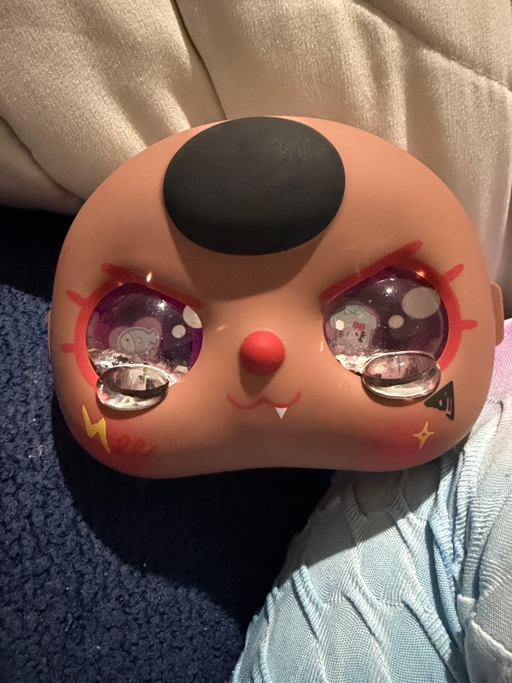 Baby Three Custom 400% Face with Glittery Eyes HC background